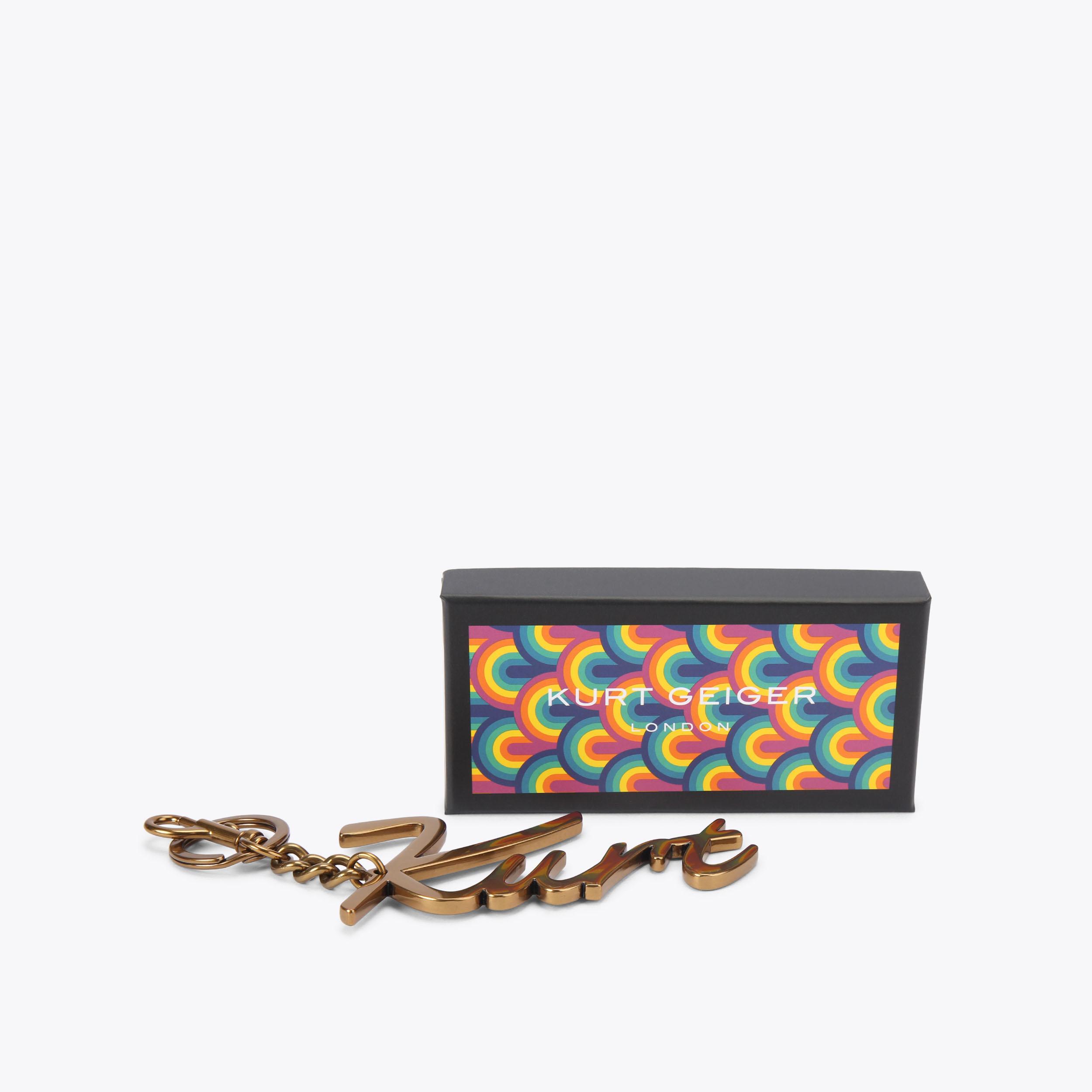 KURT METAL KEYRING Antiqued Brass Keying by Kurt Geiger London