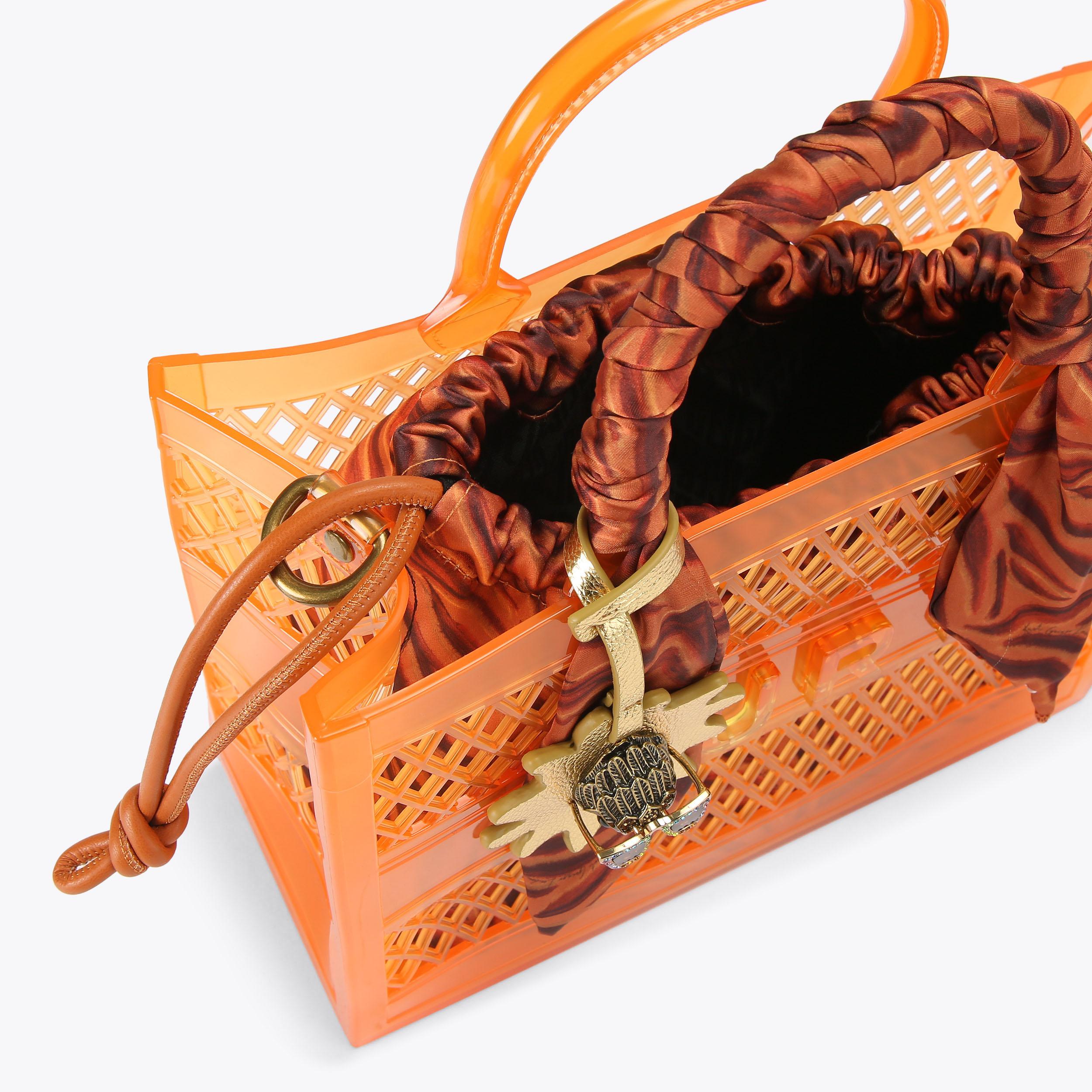 JELLY SM TOTE BAG Orange Vinyl Tote Bag by Kurt Geiger London