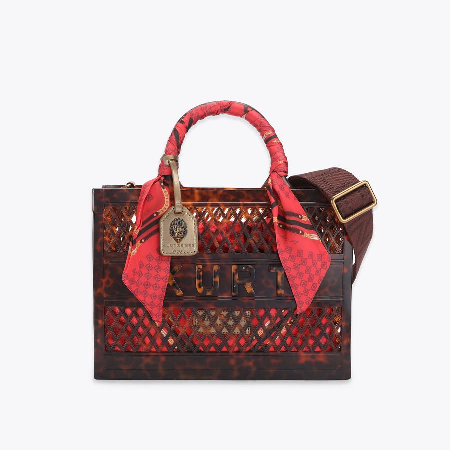 JELLY SM TOTE BAG Tortoiseshell Jelly Tote Bag by Kurt Geiger London