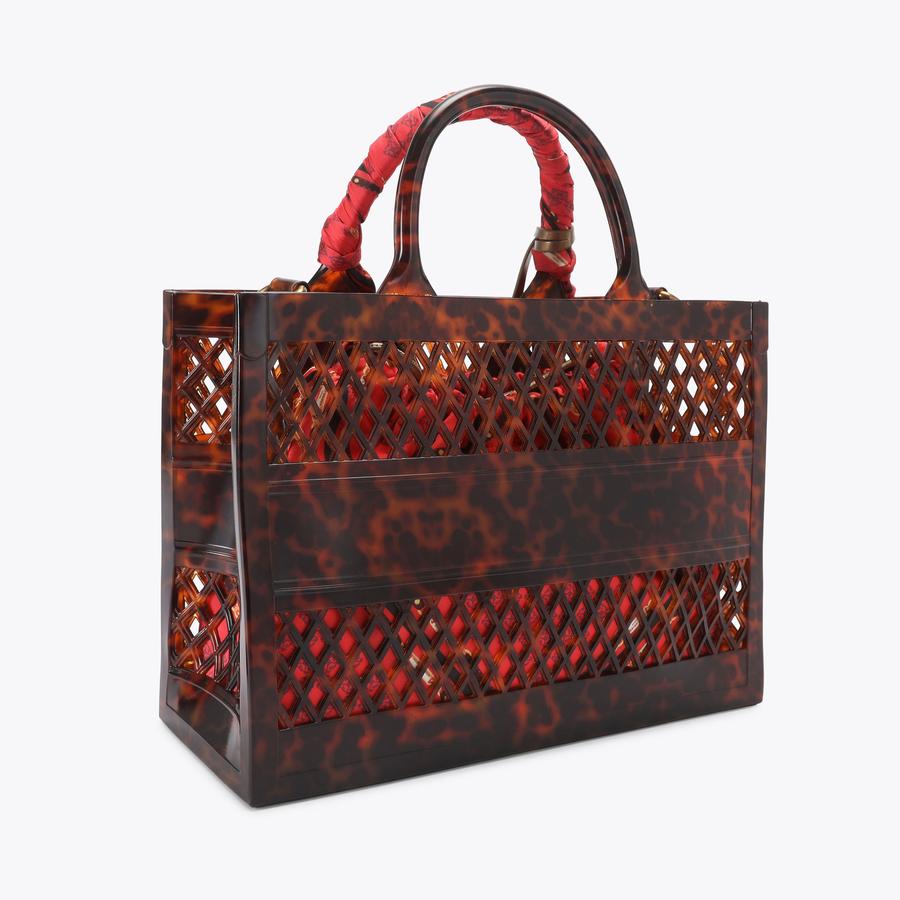 JELLY SM TOTE BAG Tortoiseshell Jelly Tote Bag by Kurt Geiger London