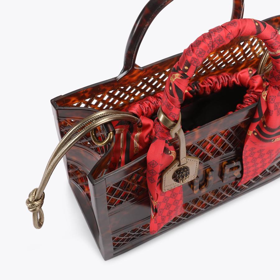 JELLY SM TOTE BAG Tortoiseshell Jelly Tote Bag by Kurt Geiger London