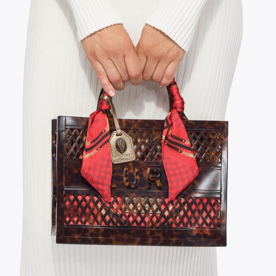 JELLY SM TOTE BAG Tortoiseshell Jelly Tote Bag by Kurt Geiger London