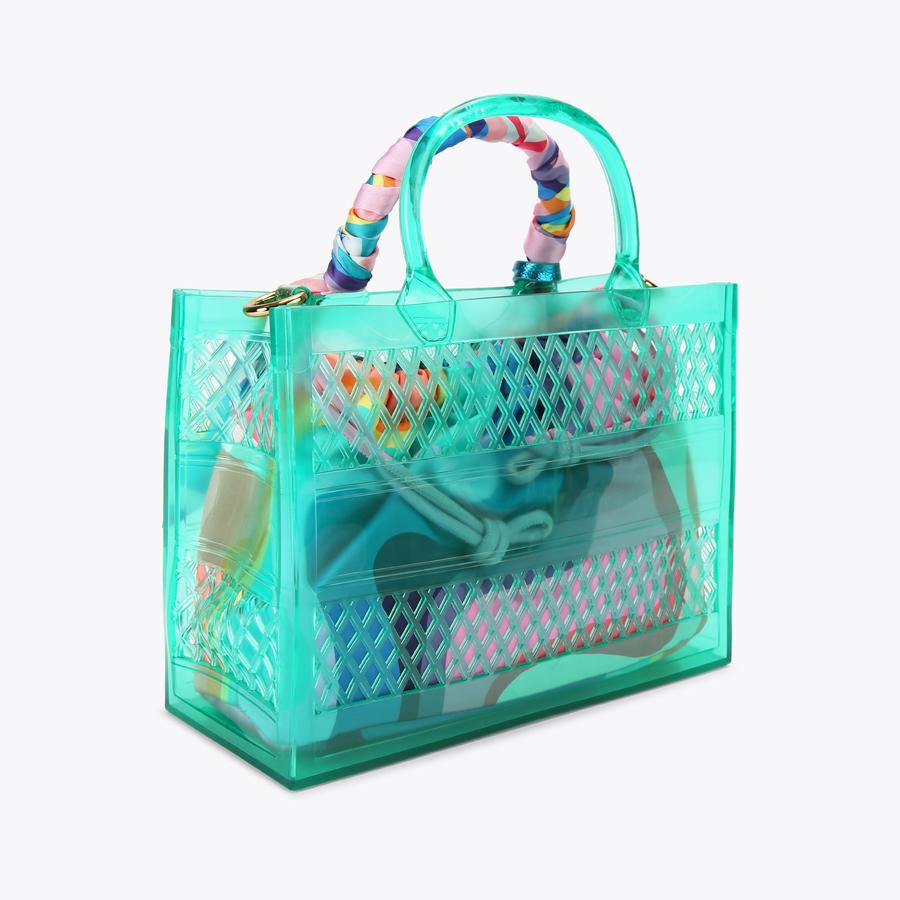 JELLY SM TOTE BAG Turquoise Tote Bag by Kurt Geiger London