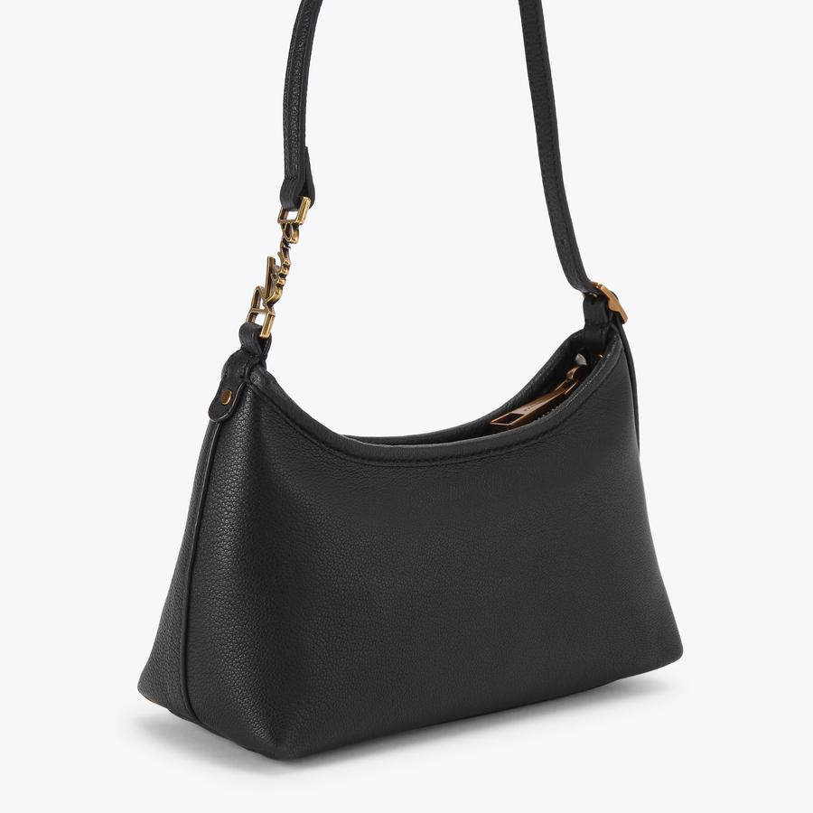 KURT MINI SHOULDER BAG Black Pebble Grain Shoulder Bag by Kurt