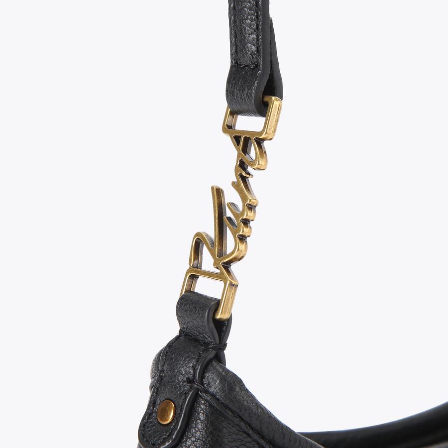 KURT MINI SHOULDER BAG Black Pebble Grain Shoulder Bag by Kurt