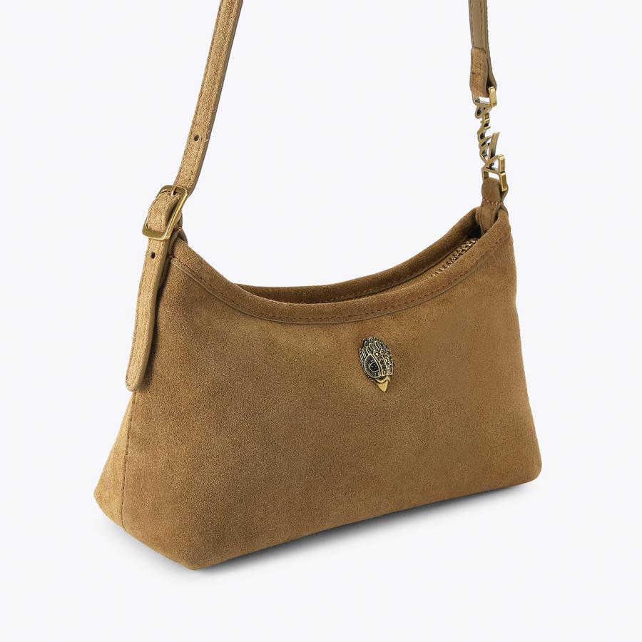 KURT SLING Tan Suede Kurt Sling Bag by Kurt Geiger London