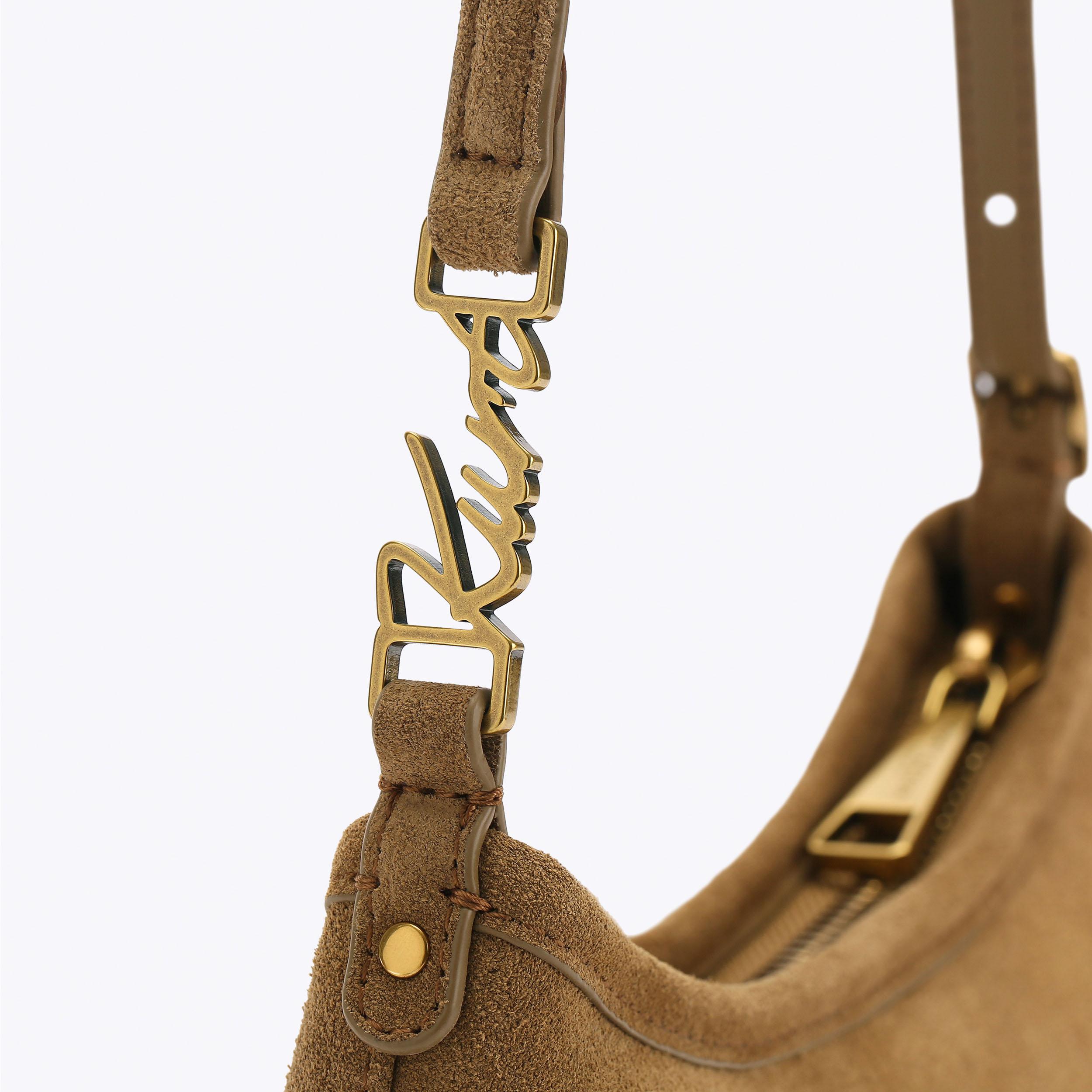 KURT SLING Tan Suede Kurt Sling Bag by Kurt Geiger London