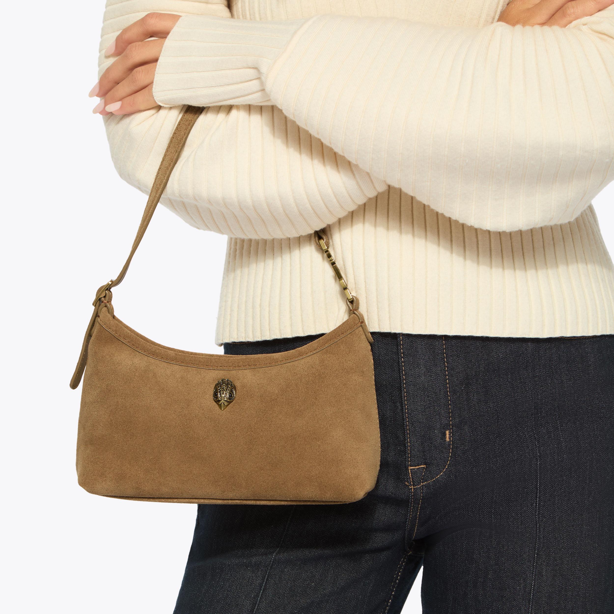 goo goo sling グーグースリング　ベージュ　M KURT SLING Tan Suede Kurt Sling Bag by Kurt Geiger London