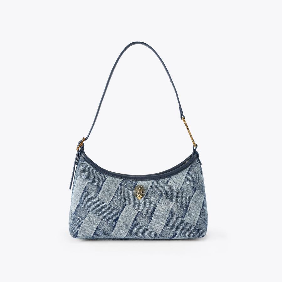 KURT MINI SHOULDER BAG Denim Woven Shoulder Bag by Kurt Geiger London