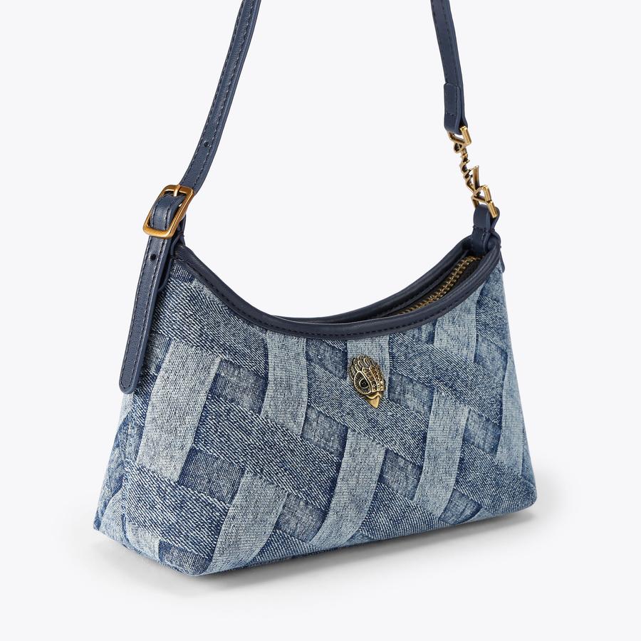 KURT MINI SHOULDER BAG Denim Woven Shoulder Bag by Kurt Geiger London