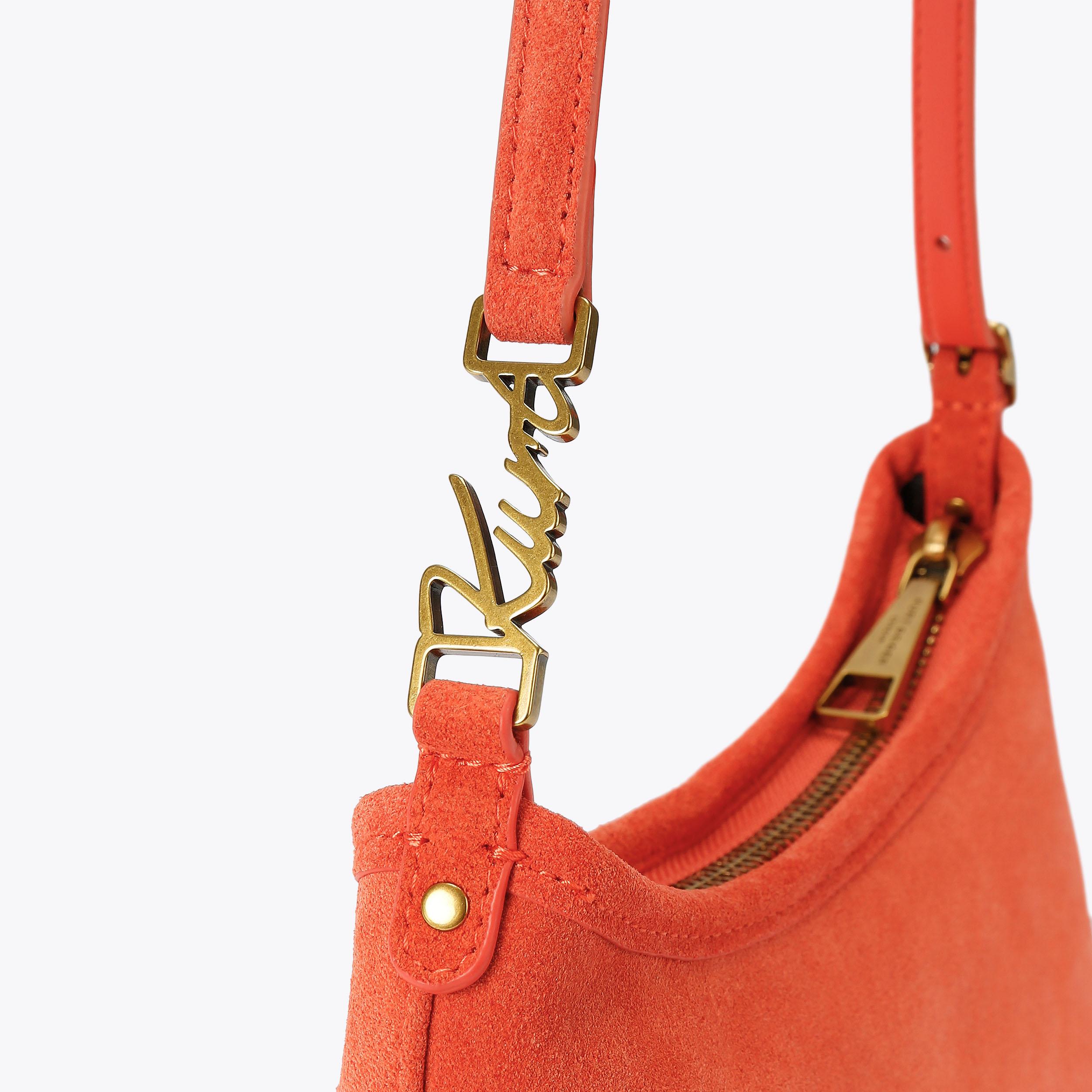 KURT SLING Orange Suede Leather Bag by Kurt Geiger London