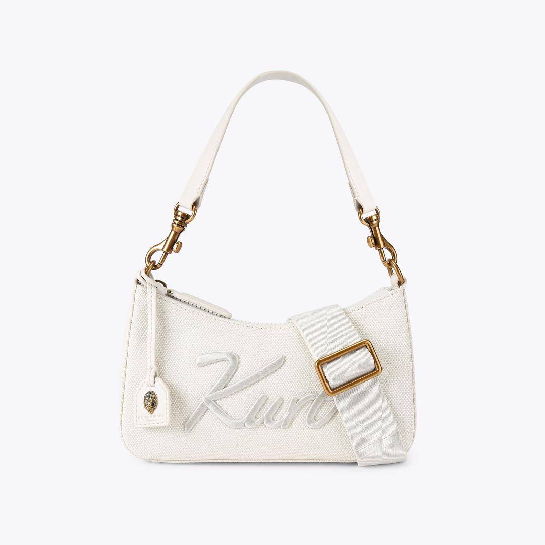 KURT SM HOBO XBODY White Fabric Cross Body Bag by Kurt Geiger London — Kurt Geiger London