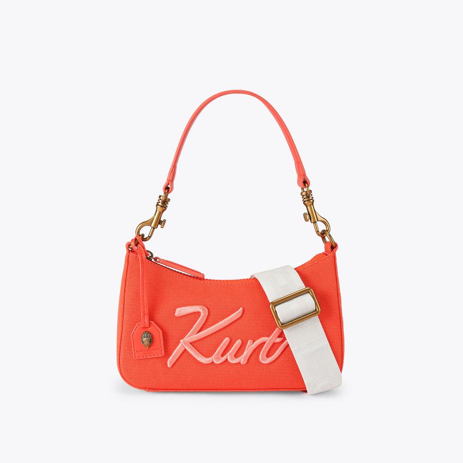KURT SM HOBO XBODY Orange Canvas Cross Body Bag by Kurt Geiger London