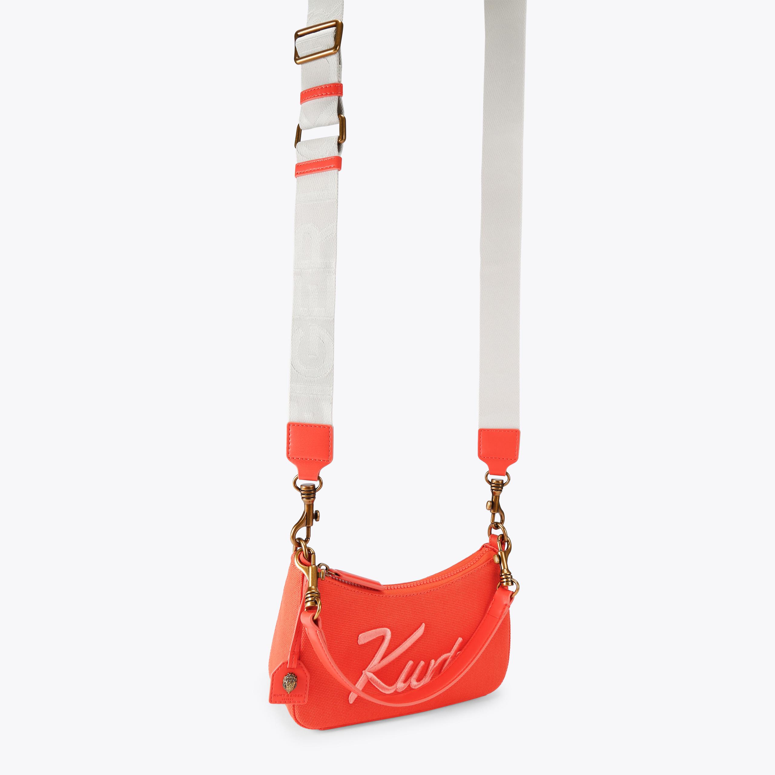 KURT SM HOBO XBODY Orange Canvas Cross Body Bag by Kurt Geiger London