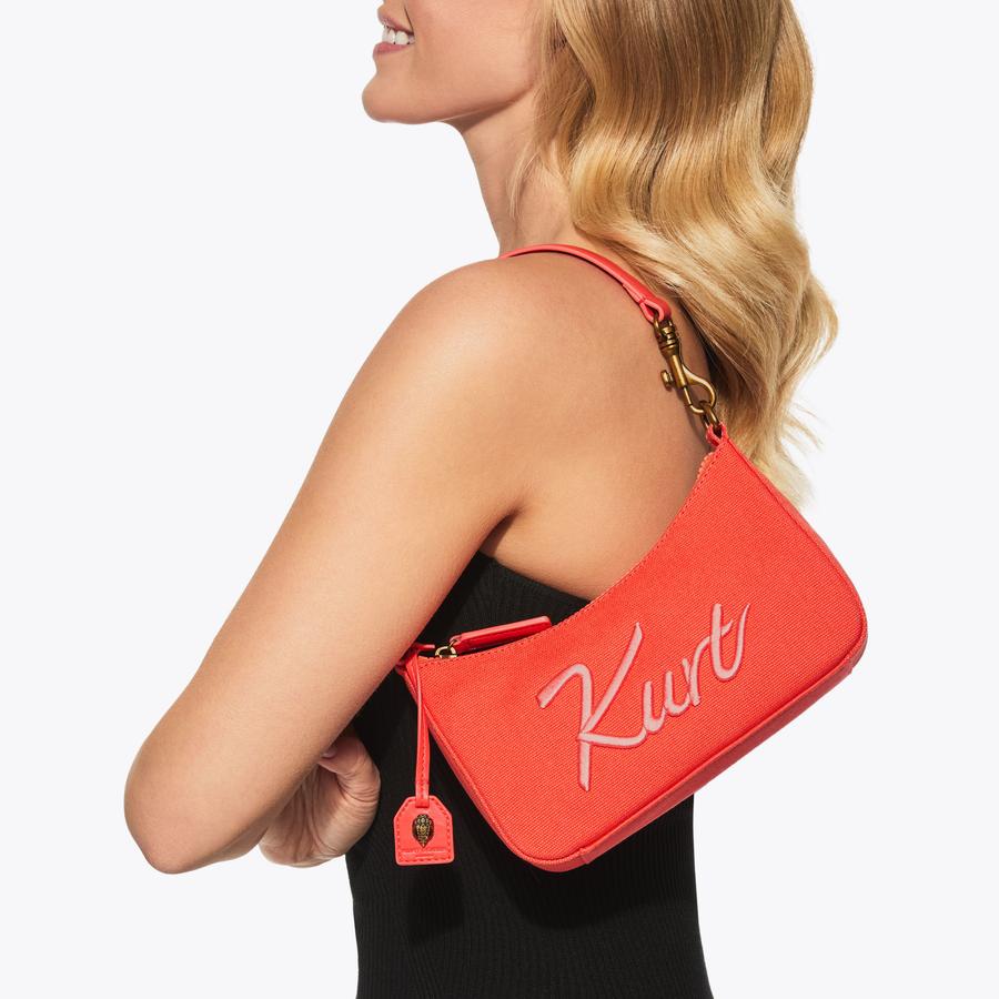 KURT SM HOBO XBODY Orange Canvas Cross Body Bag by Kurt Geiger London