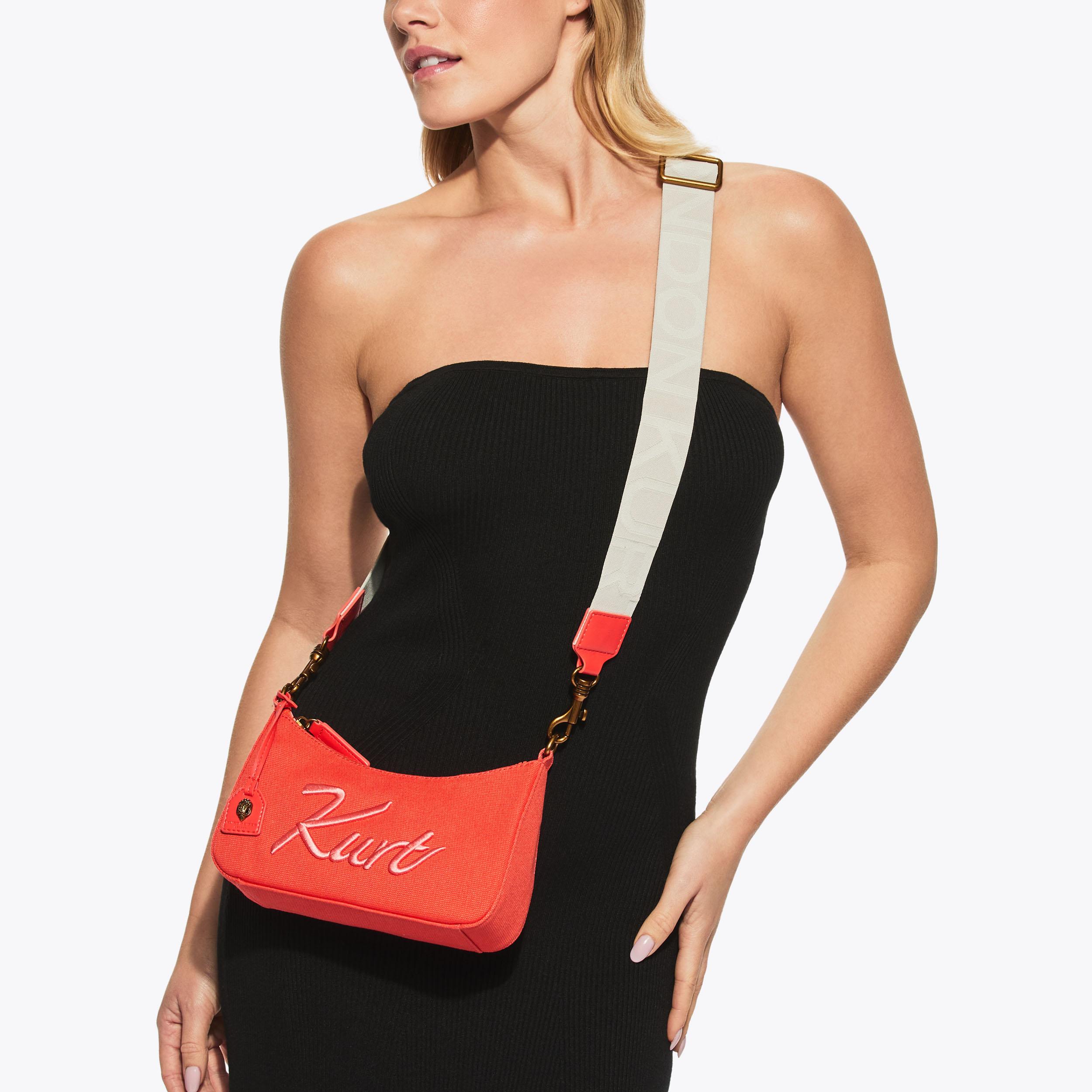 KURT SM HOBO XBODY Orange Canvas Cross Body Bag by Kurt Geiger London