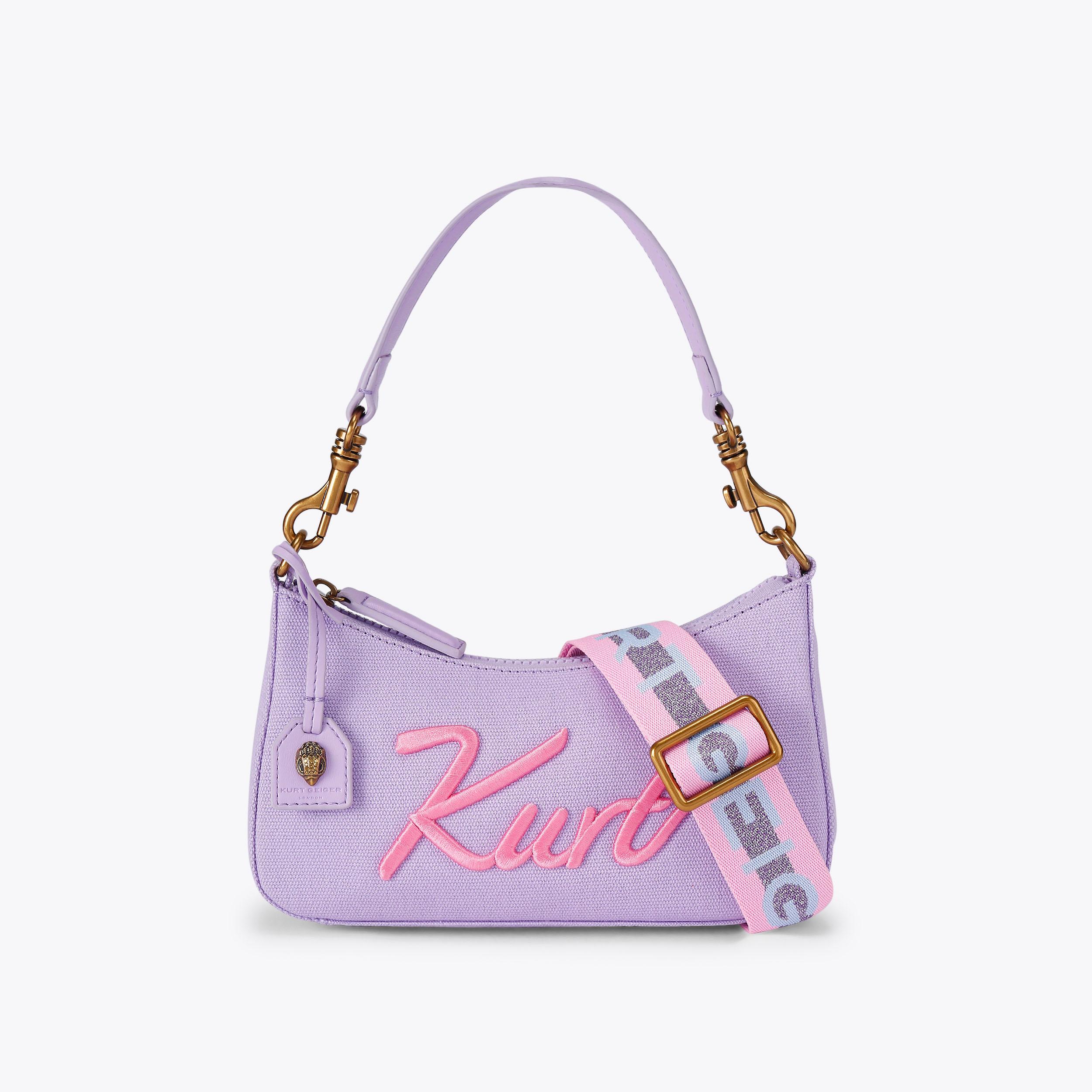 KURT SM HOBO XBODY Lilac Canvas Cross Body Bag by Kurt Geiger London