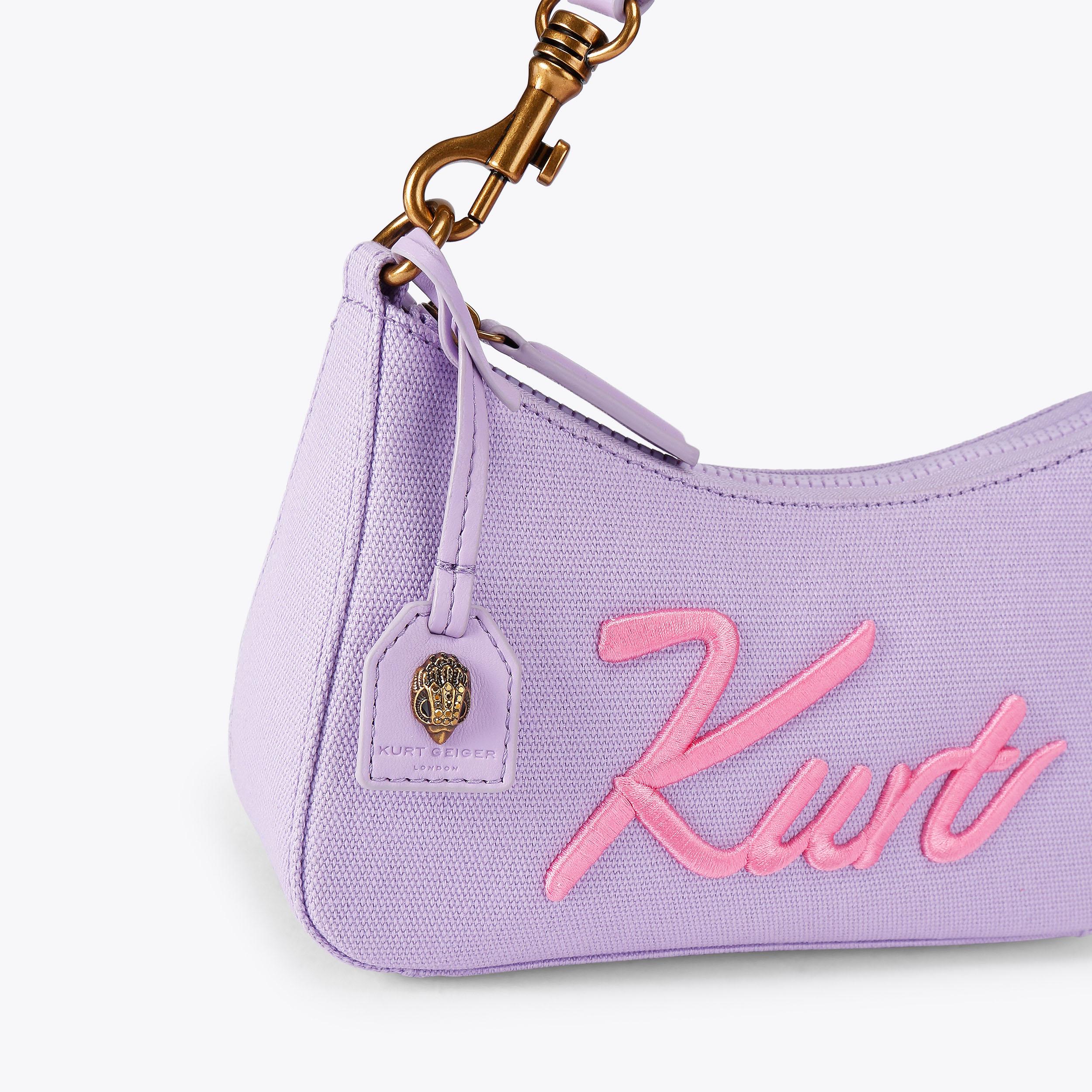 KURT SM HOBO XBODY Lilac Canvas Cross Body Bag by Kurt Geiger London