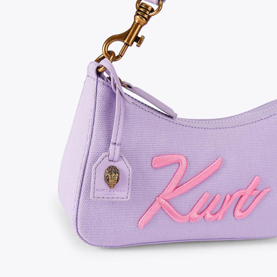 KURT SM HOBO XBODY Lilac Canvas Cross Body Bag by Kurt Geiger London