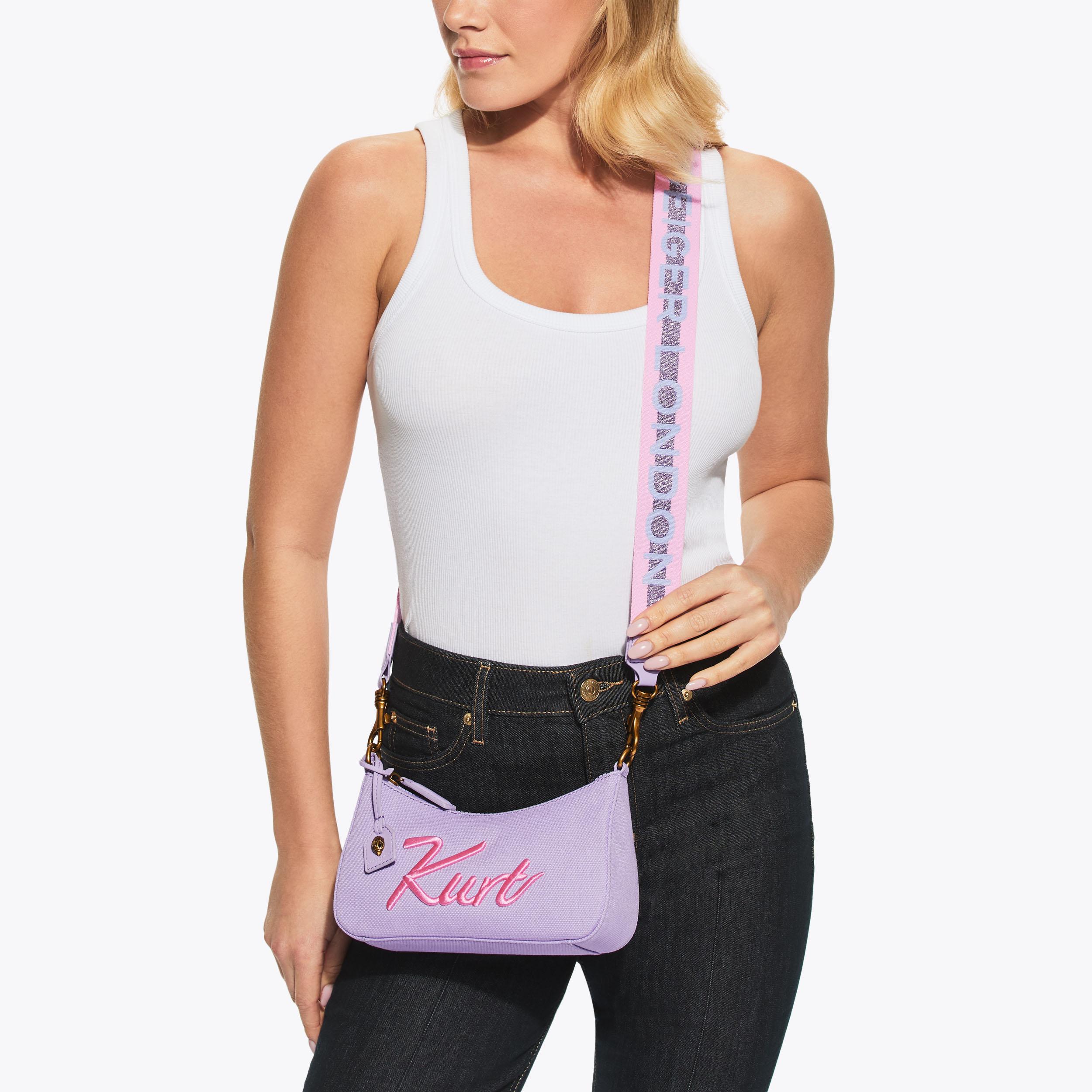 KURT SM HOBO XBODY Lilac Canvas Cross Body Bag by Kurt Geiger London