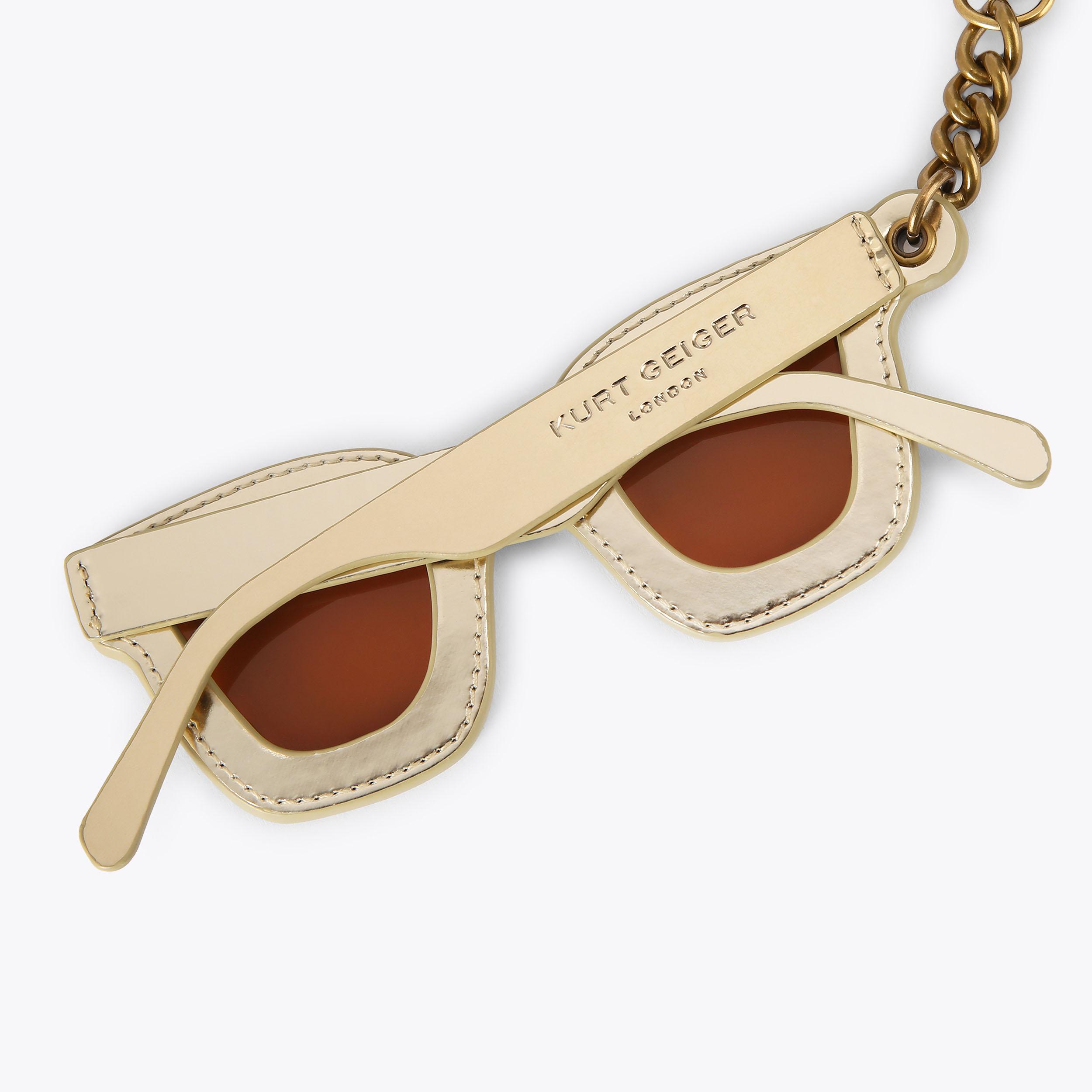 SUNGLASSES CHARM Gold Sunglasses Keyring by Kurt Geiger London