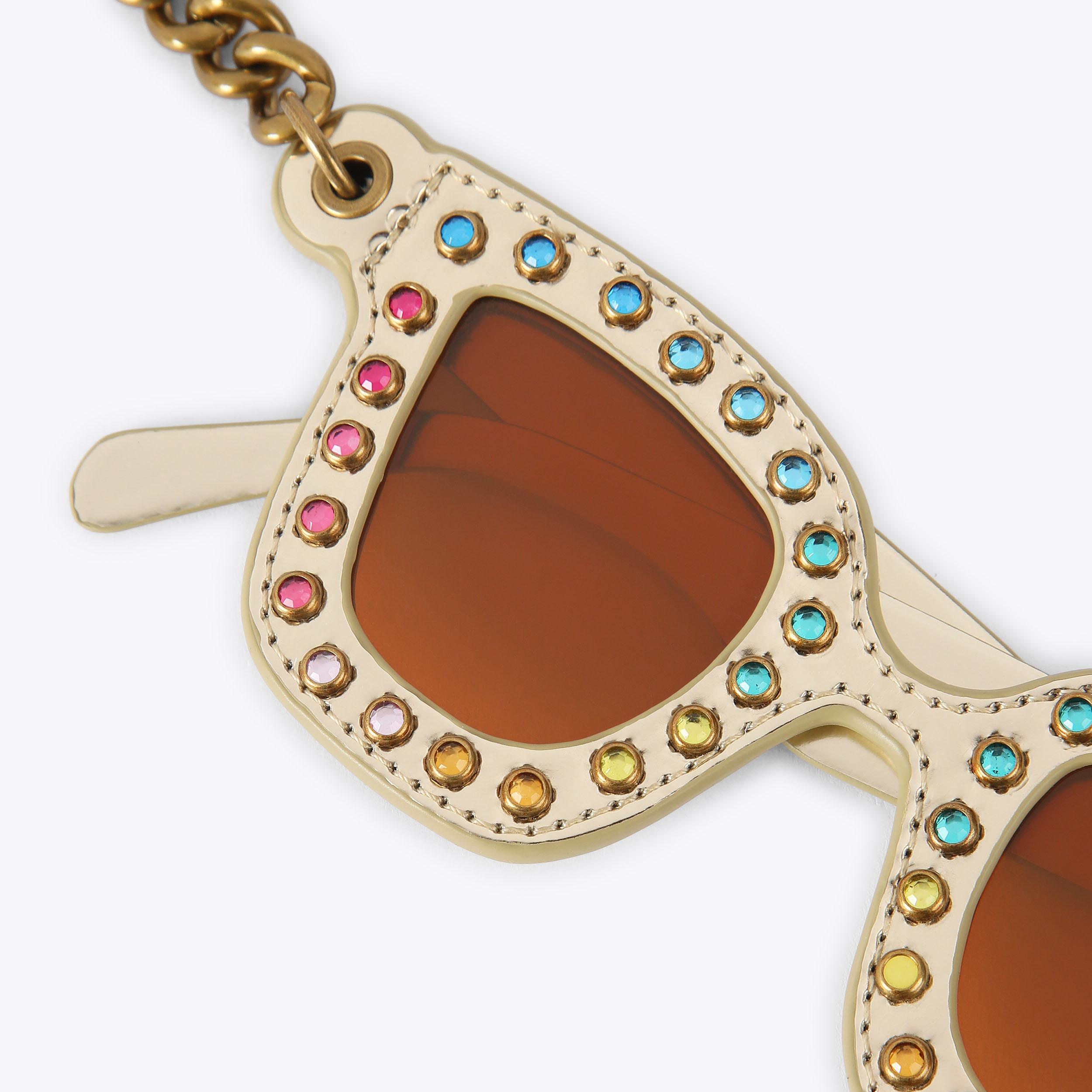 SUNGLASSES CHARM Gold Sunglasses Keyring by Kurt Geiger London