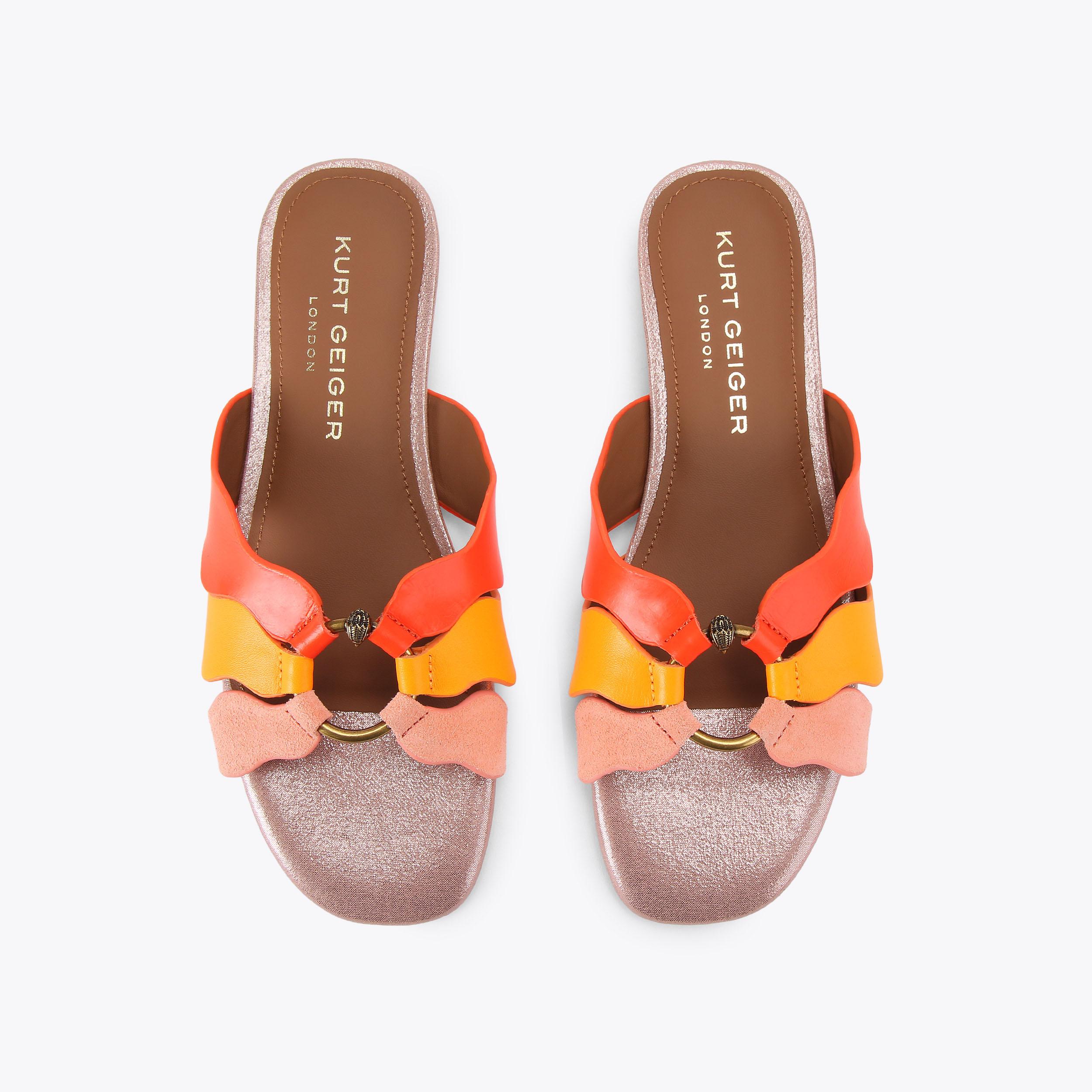SUN WAVE FLAT SANDAL Pink Sun Wave Flat Sandal by Kurt Geiger London