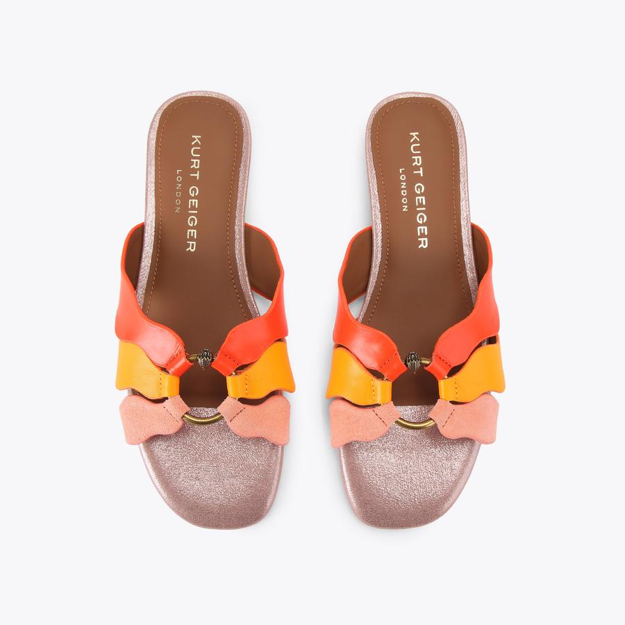 SUN WAVE FLAT SANDAL Pink Sun Wave Flat Sandal by Kurt Geiger London