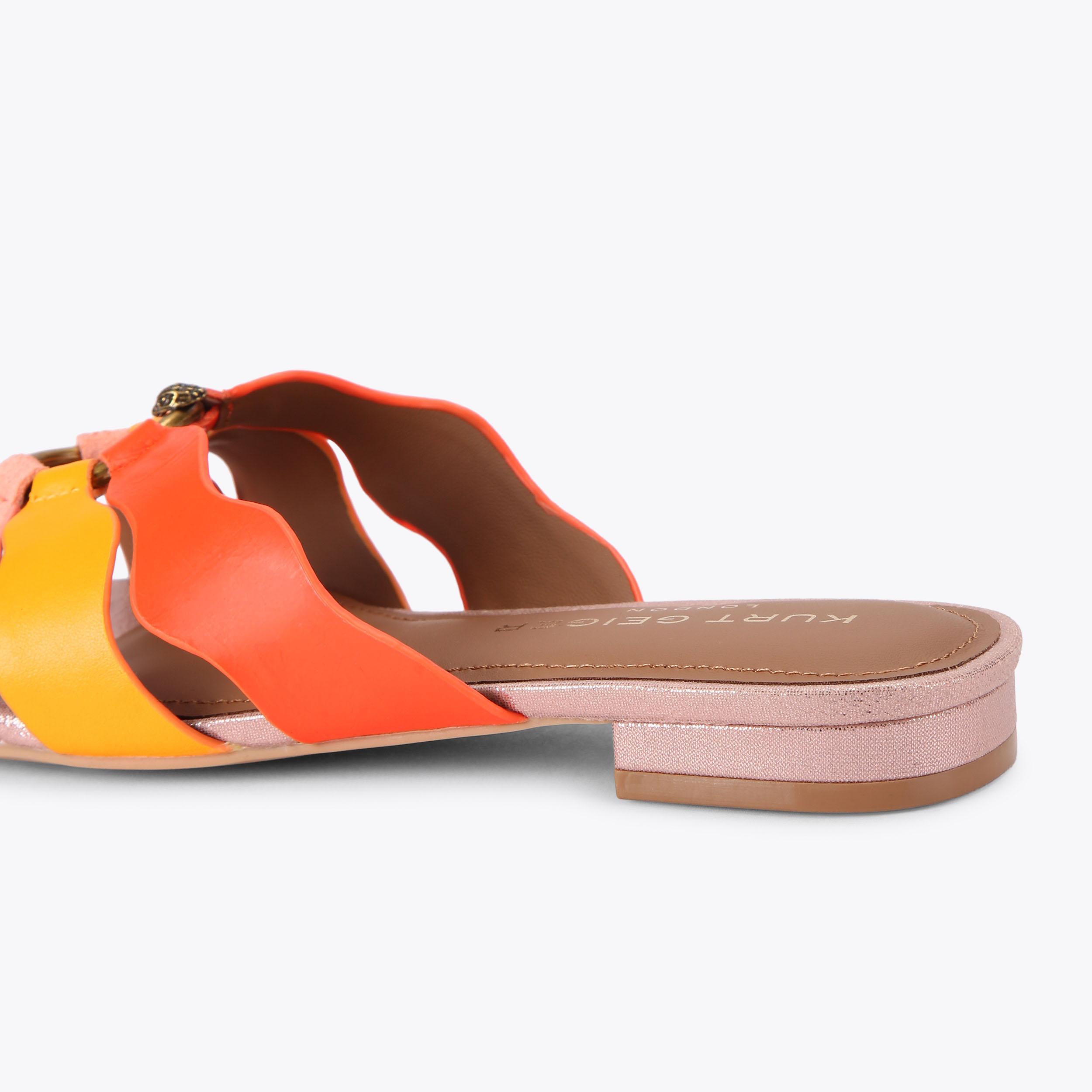 SUN WAVE FLAT SANDAL Pink Sun Wave Flat Sandal by Kurt Geiger London