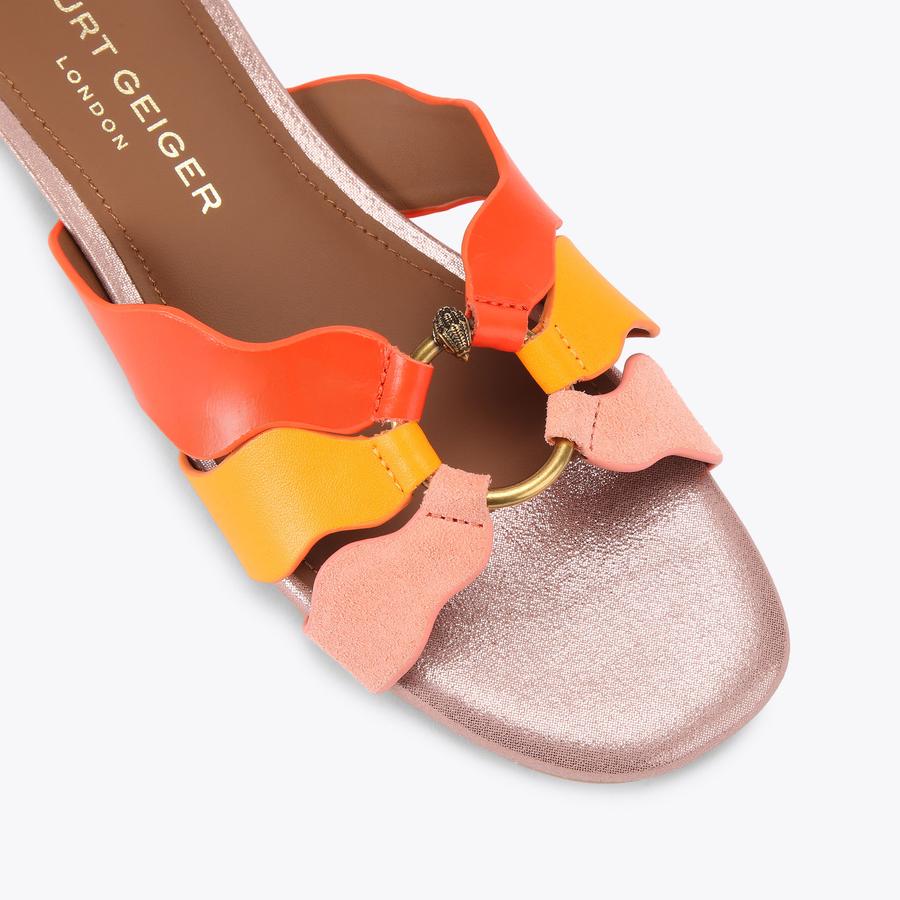 ＊新品⭐️glamorous garden / size S ＊ SUN WAVE FLAT SANDAL Pink Sun Wave Flat Sandal by Kurt Geiger London