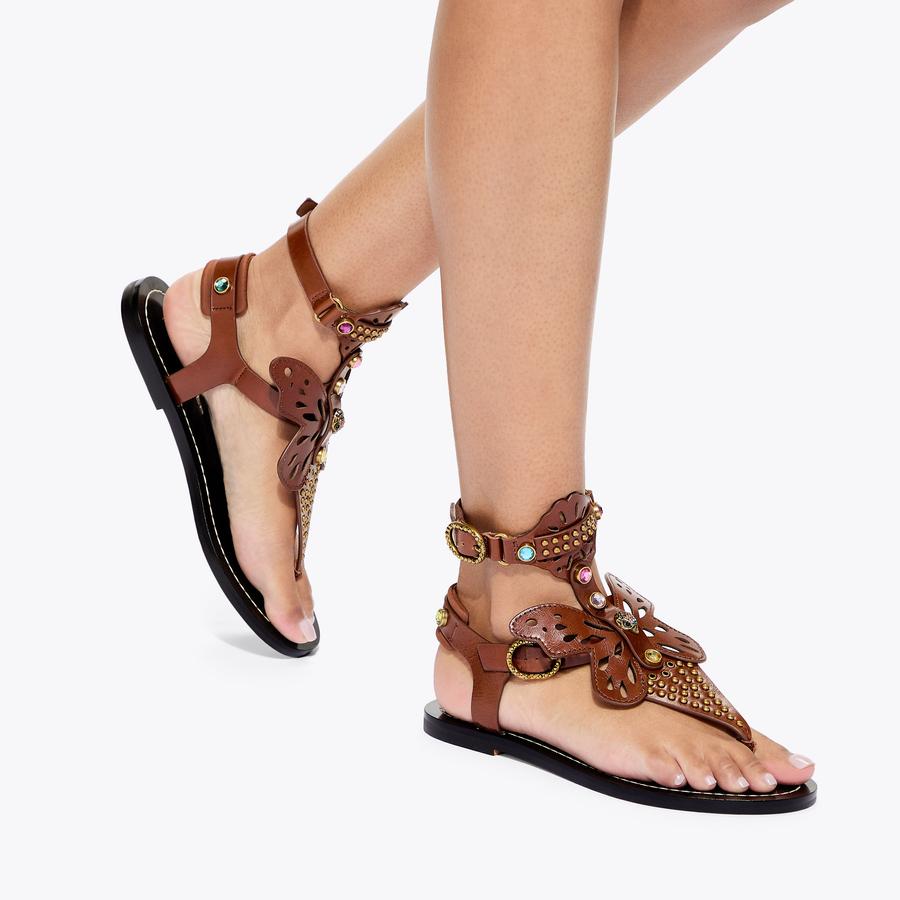 エリー BOHO BUTTERFLY GLADIATOR Brown Butterfly Sandal by Kurt Geiger London