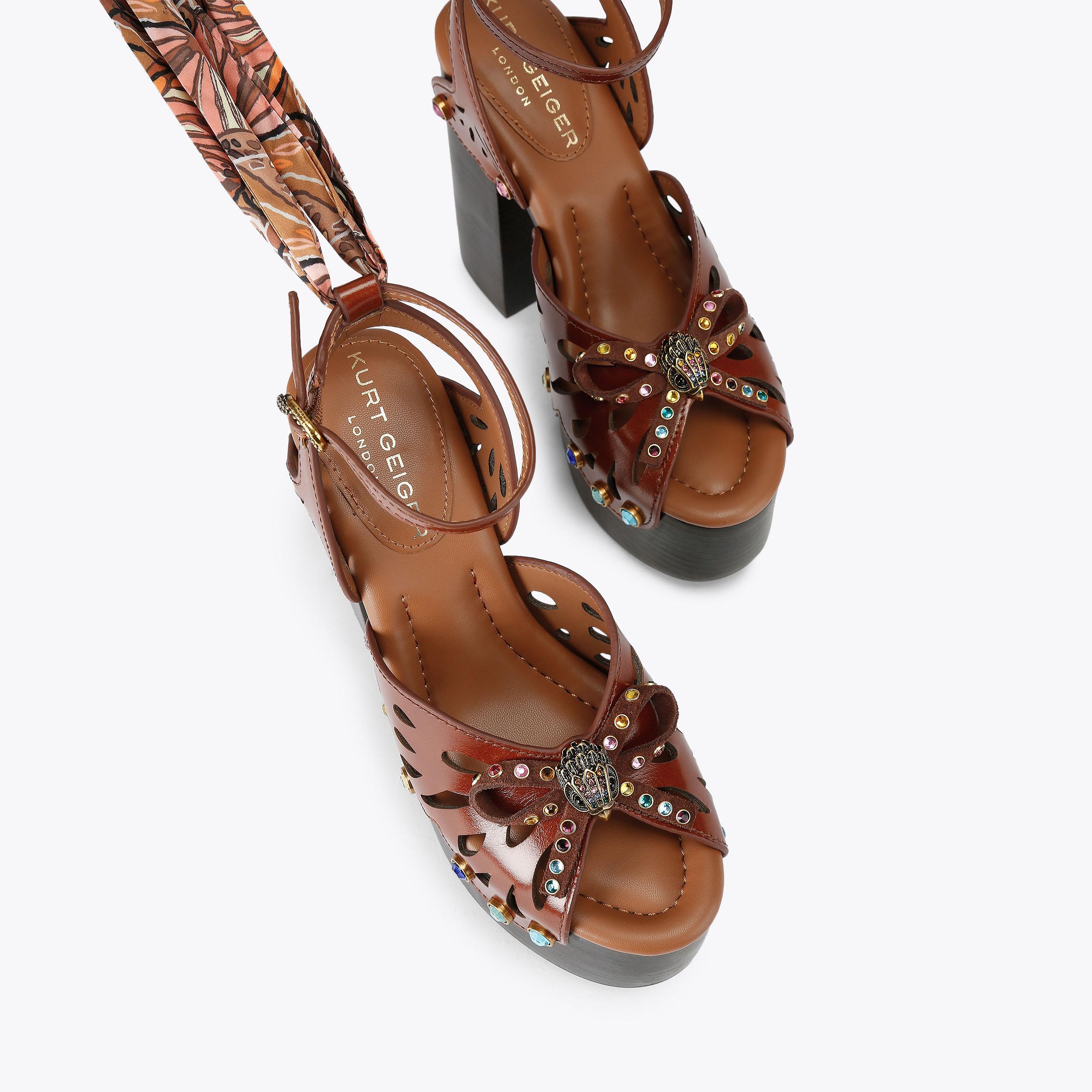 Chaussures Kurt Geiger Marron Cuir – Plateforme, Talons Hauts, Pointure 38
