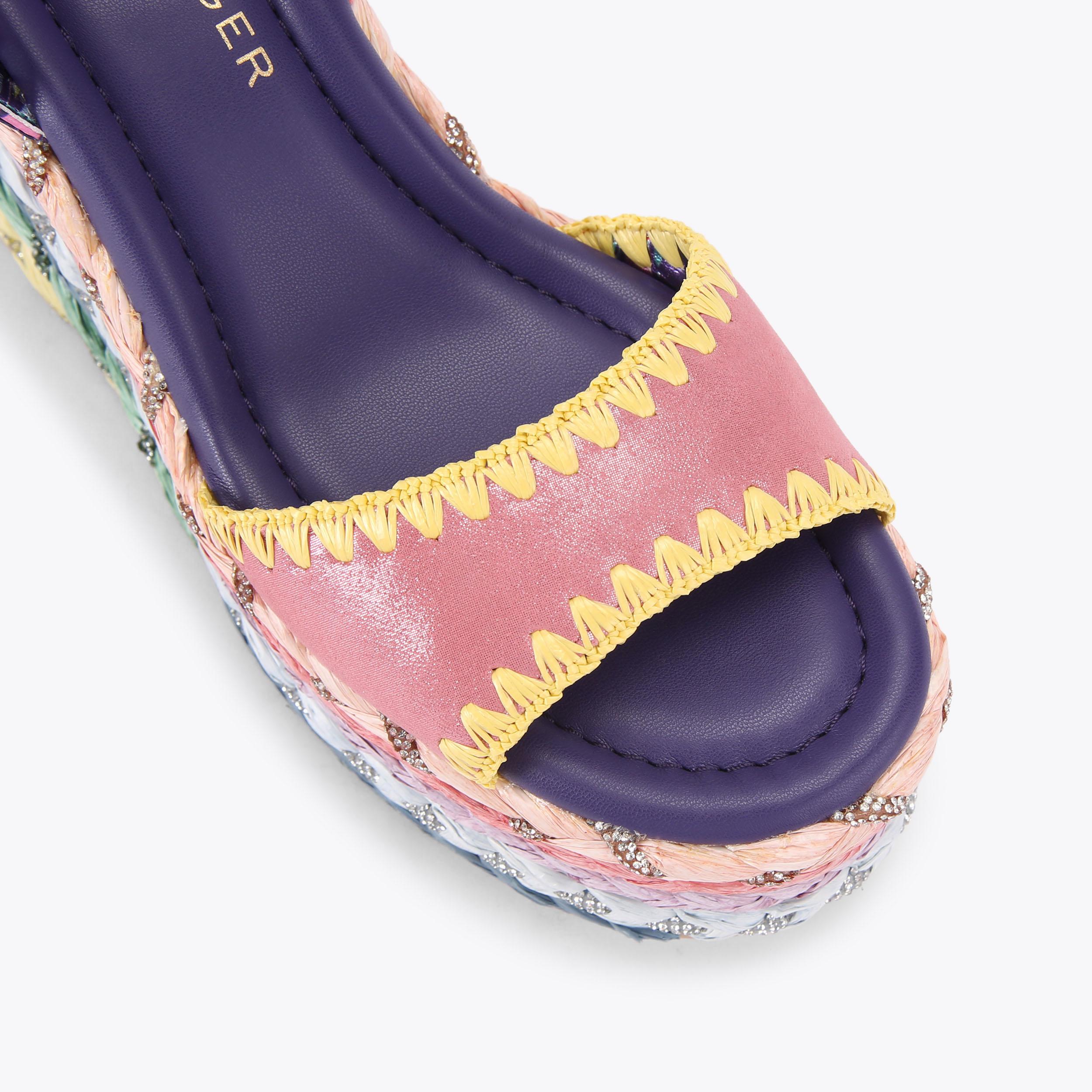 CHELSEA SCARF WEDGE Butterfly Satin Wedge Heel by Kurt Geiger London