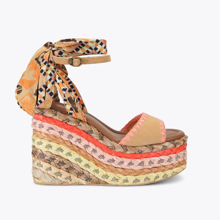 CHELSEA SCARF WEDGE Scarf Wedge Heel by Kurt Geiger London