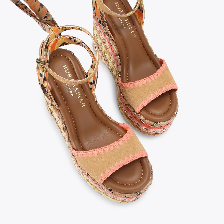 CHELSEA SCARF WEDGE Scarf Wedge Heel by Kurt Geiger London