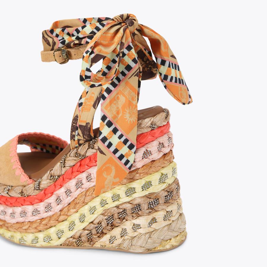 CHELSEA SCARF WEDGE Scarf Wedge Heel by Kurt Geiger London