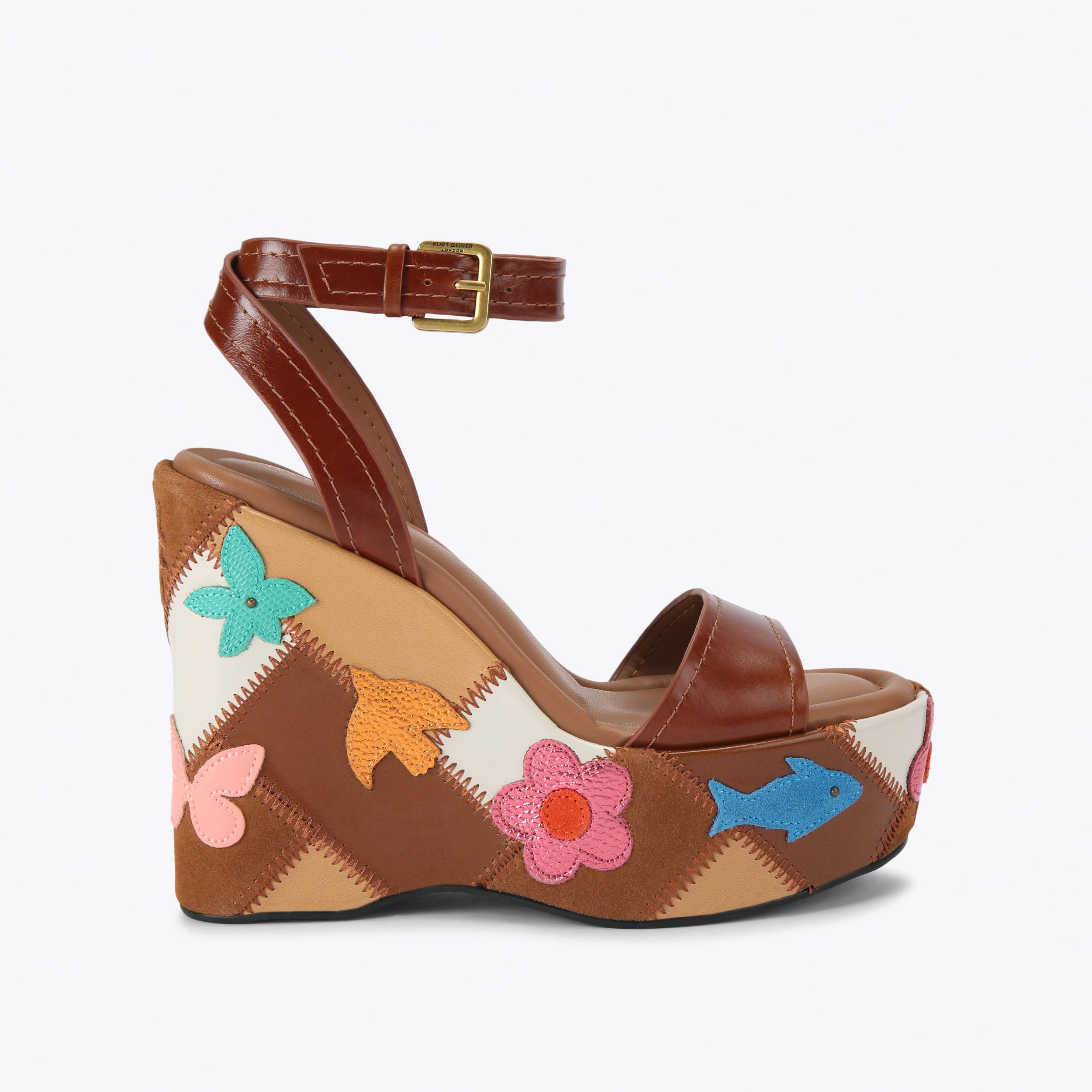 Sandales à Talons Hauts Miss KG Roses Et Violettes - Taille UK 7 (EUR 40), Occasion Très Bon état