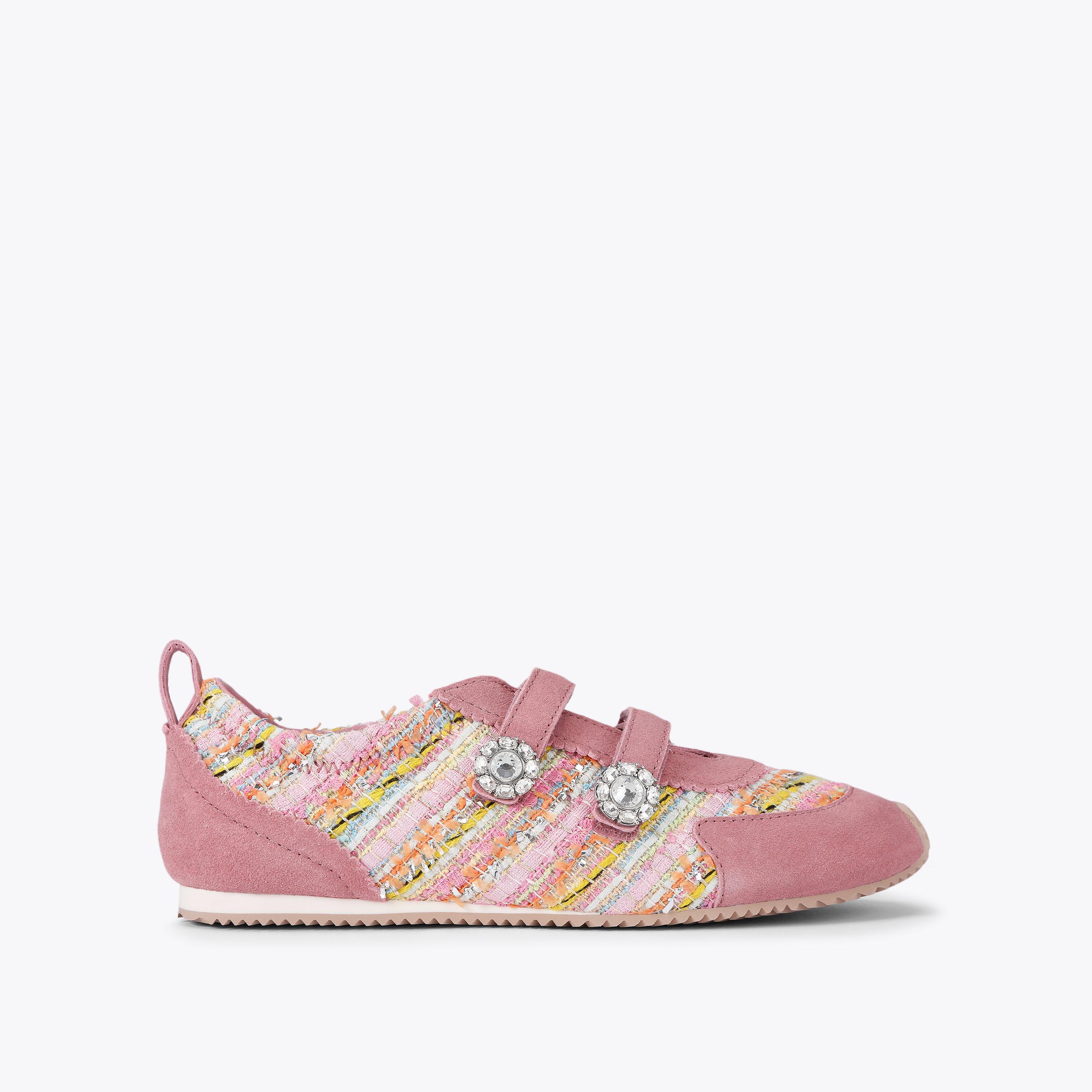 ISLINGTON MARY JANE Pale Pink Suede Leather Sneaker by Kurt Geiger