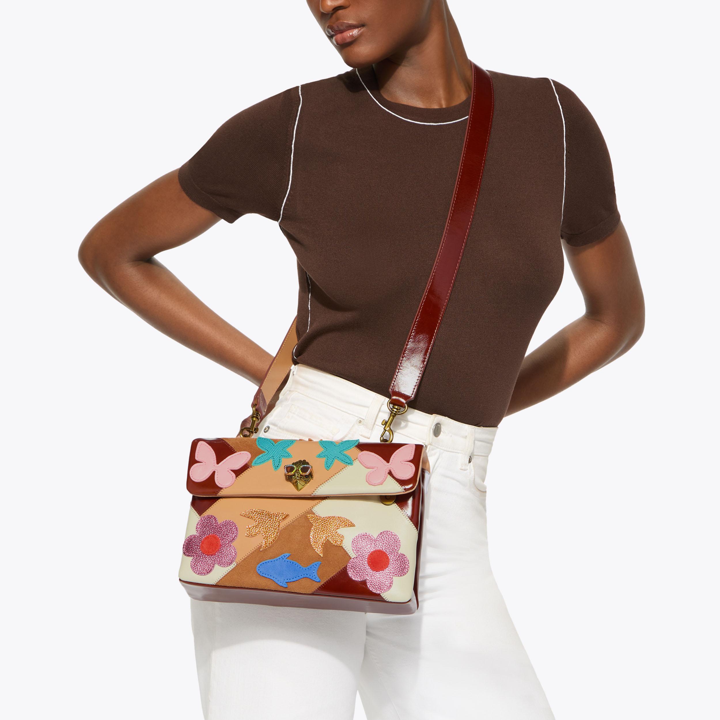 KENSINGTON BAG ST Brown Stitched Shoulder Bag by Kurt Geiger London