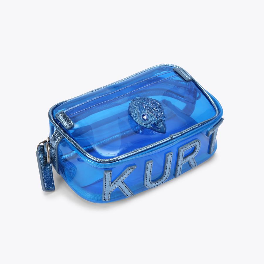 VINYL KENSINGTON S CAMERA Blue Vinyl Camera Bag by Kurt Geiger London