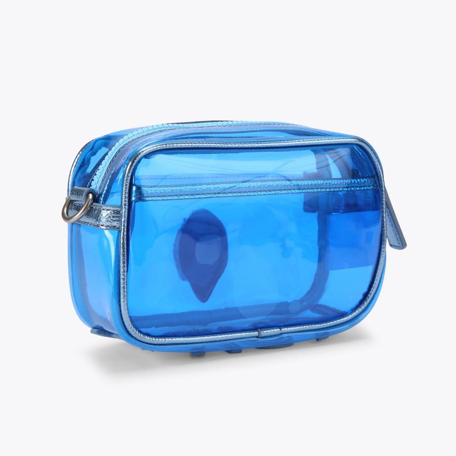 VINYL KENSINGTON S CAMERA Blue Vinyl Camera Bag by Kurt Geiger London