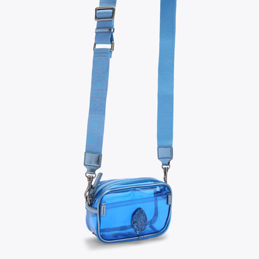 VINYL KENSINGTON S CAMERA Blue Vinyl Camera Bag by Kurt Geiger London