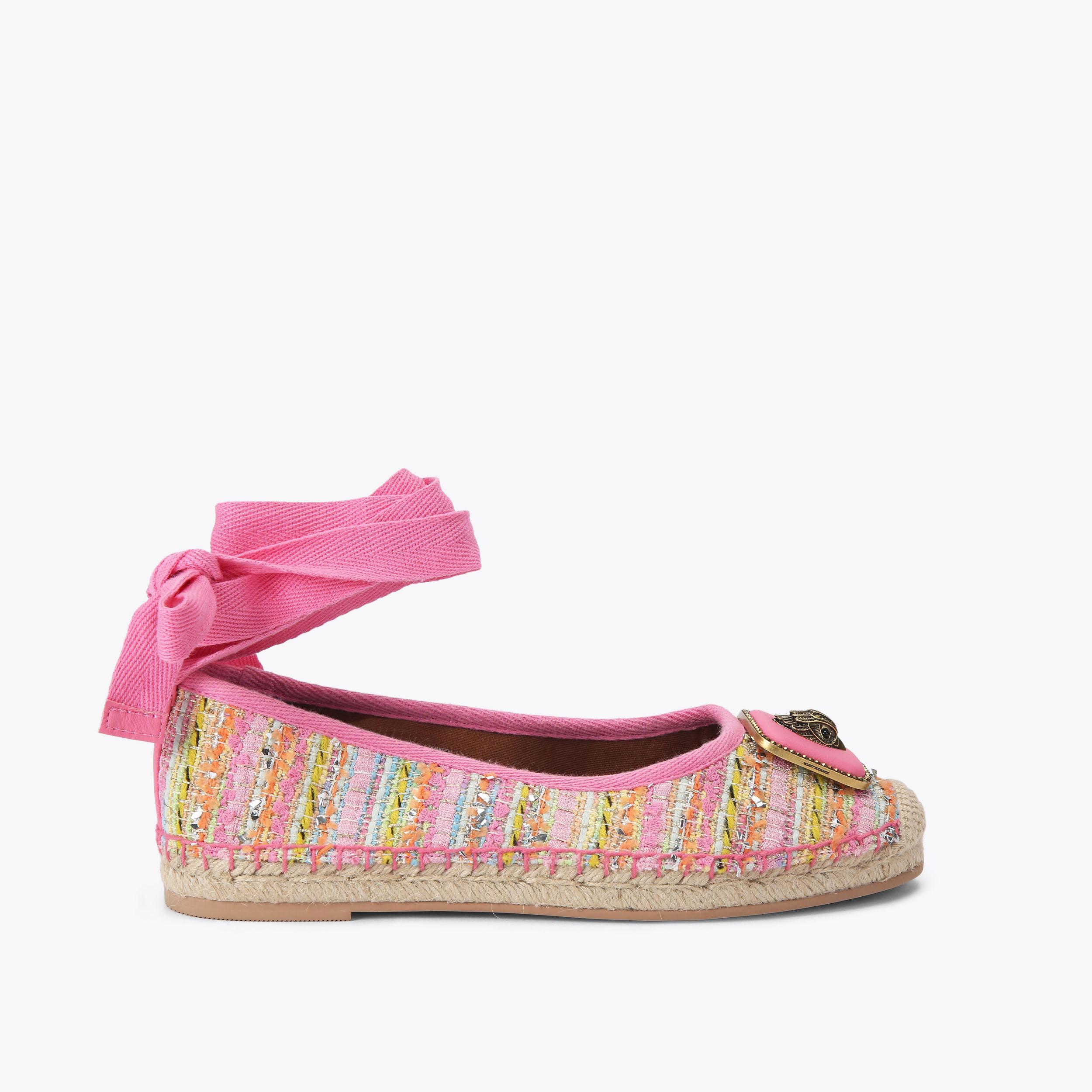 PIMLICO TIE BALLET Pink Tie Up Heels by Kurt Geiger London