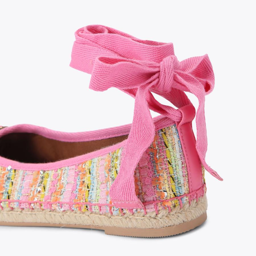 PIMLICO TIE BALLET Pink Tie Up Heels by Kurt Geiger London