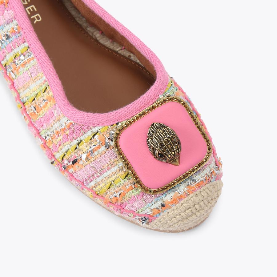 PIMLICO TIE BALLET Pink Tie Up Heels by Kurt Geiger London