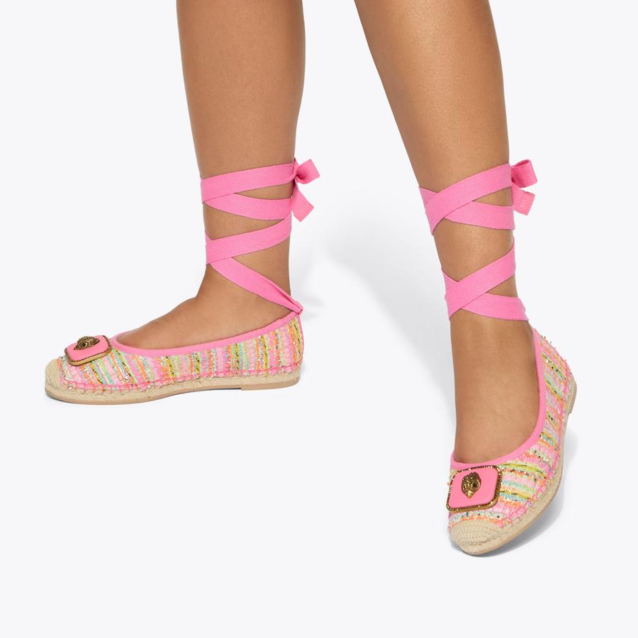 PIMLICO TIE BALLET Pink Tie Up Heels by Kurt Geiger London