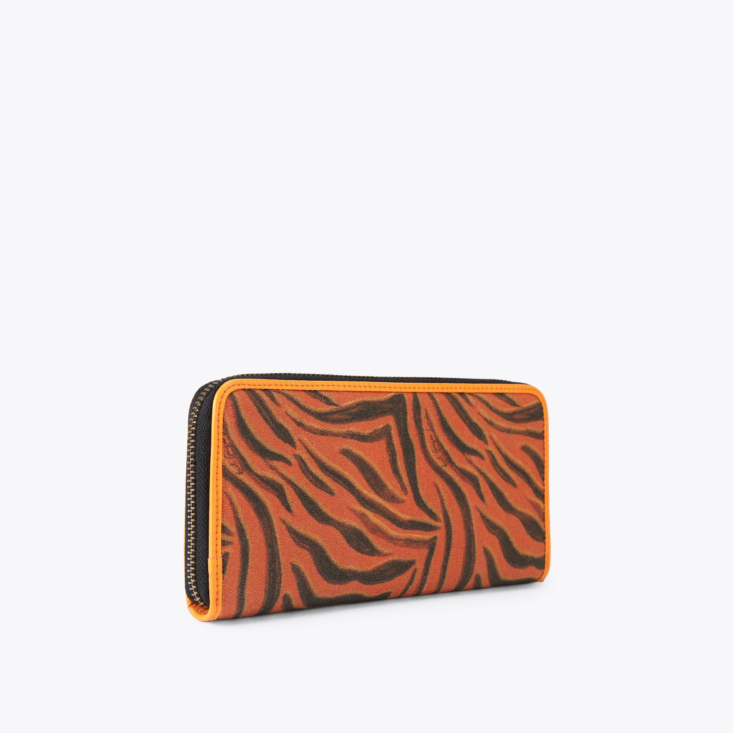 GO UP財布 KURT ZIP AROUND W Tiger Print Canvas Purse by Kurt Geiger London