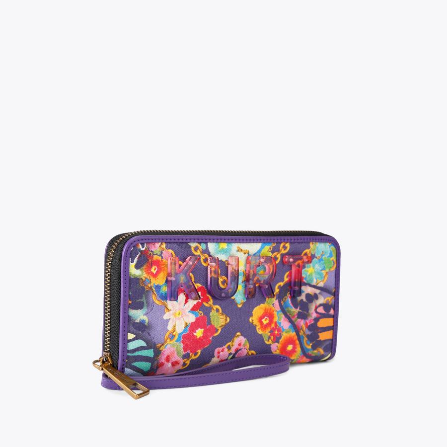 KURT ZIP AROUND W Lilac Butterfly Purse by Kurt Geiger London