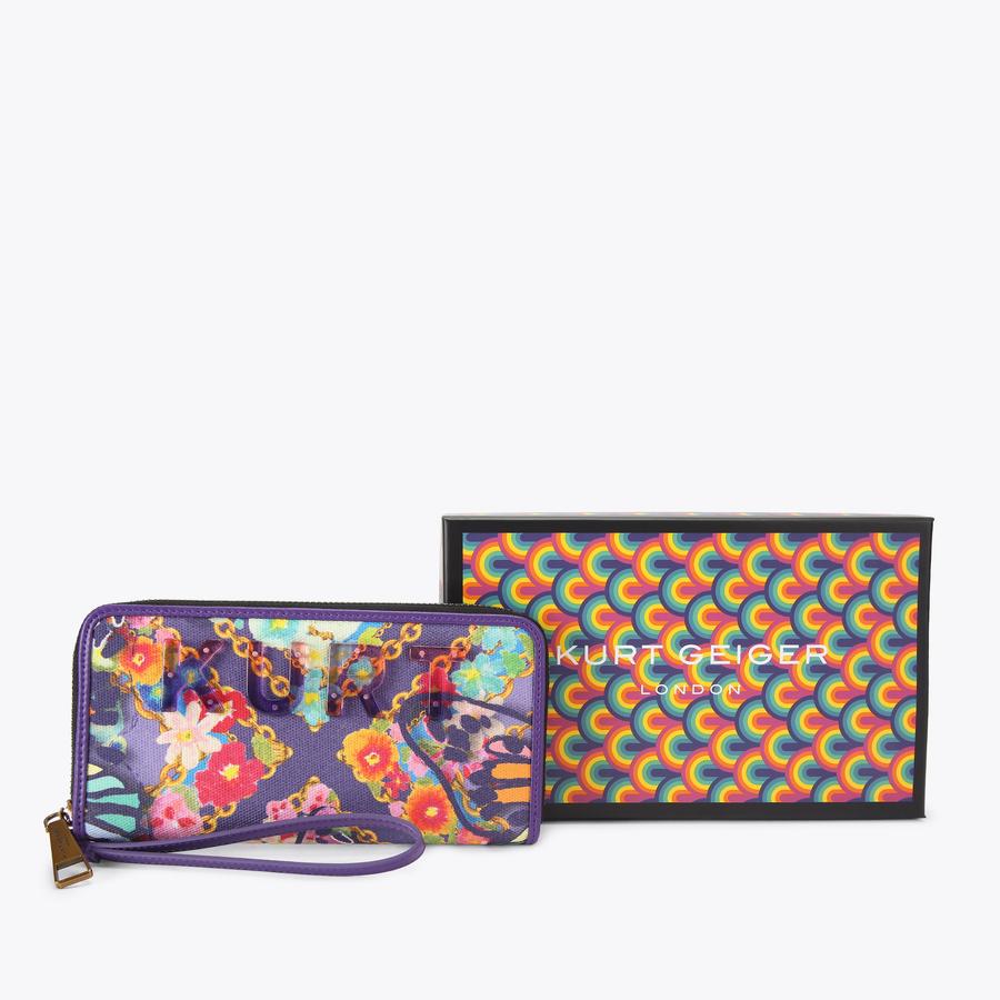 KURT ZIP AROUND W Lilac Butterfly Purse by Kurt Geiger London