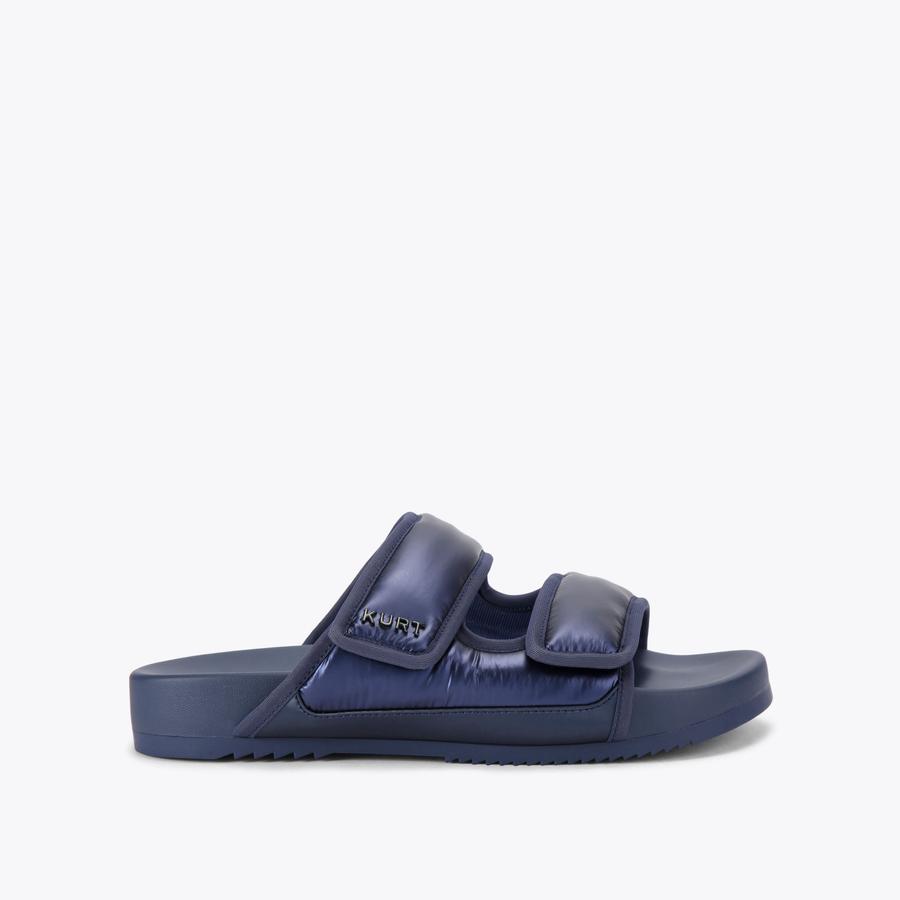 PUFF SANDAL Navy Nylon Puff Slip On Sandal by Kurt Geiger London